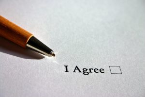 Person accepting a confidentiality agreement