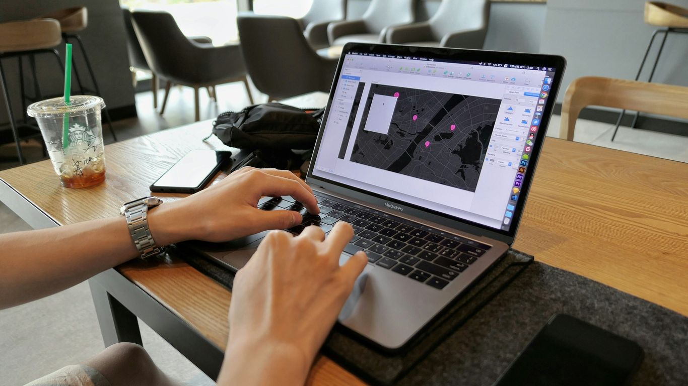 person using laptop computer